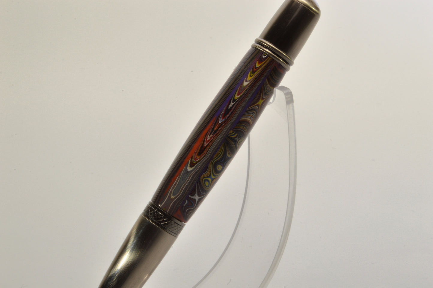 Handcrafted Twist Pen Made With Fordite From The Corvette Factory in Antique Gunmetal Finish