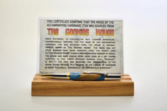 Pen Made From Pieces of Wood From The Goonies House in Astoria, Oregon Cast in Acrylic