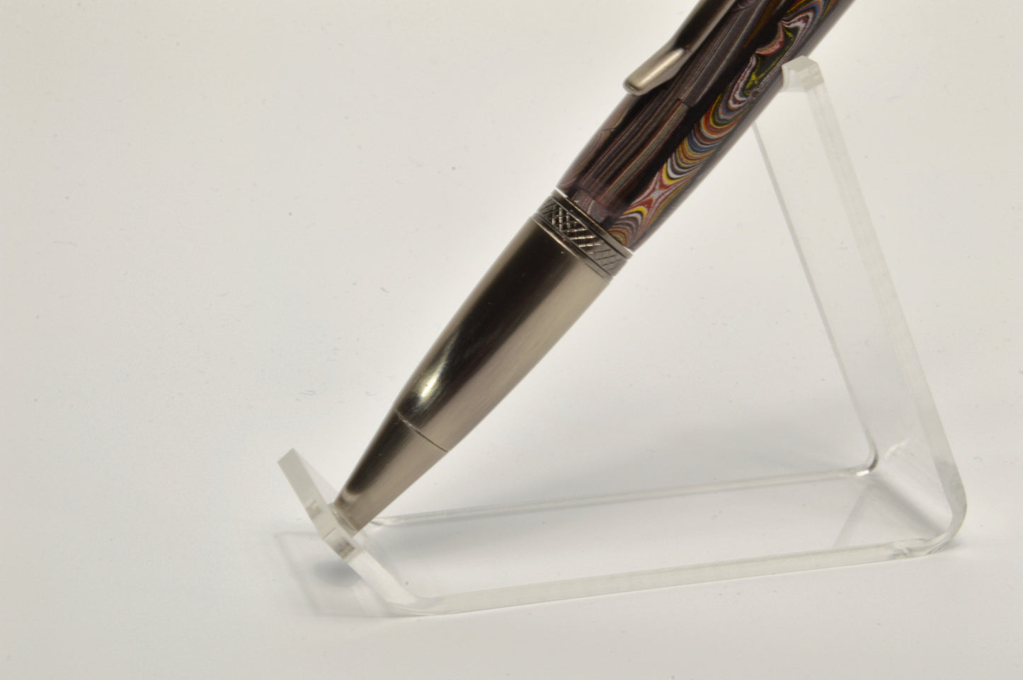 Handcrafted Twist Pen Made With Fordite From The Corvette Factory in Antique Gunmetal Finish