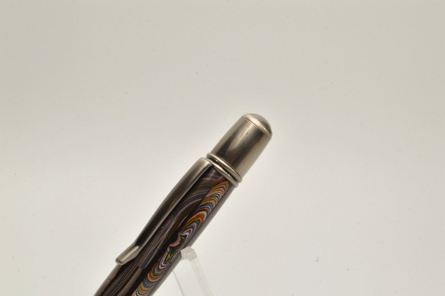 Handcrafted Twist Pen Made With Fordite From The Corvette Factory in Antique Gunmetal Finish