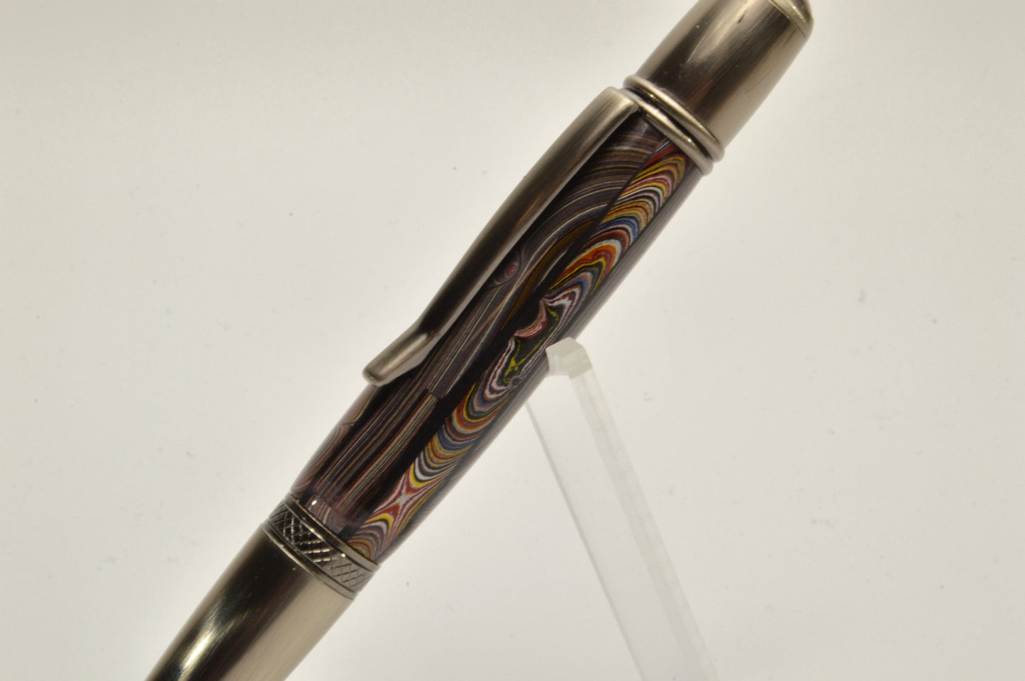 Handcrafted Twist Pen Made With Fordite From The Corvette Factory in Antique Gunmetal Finish
