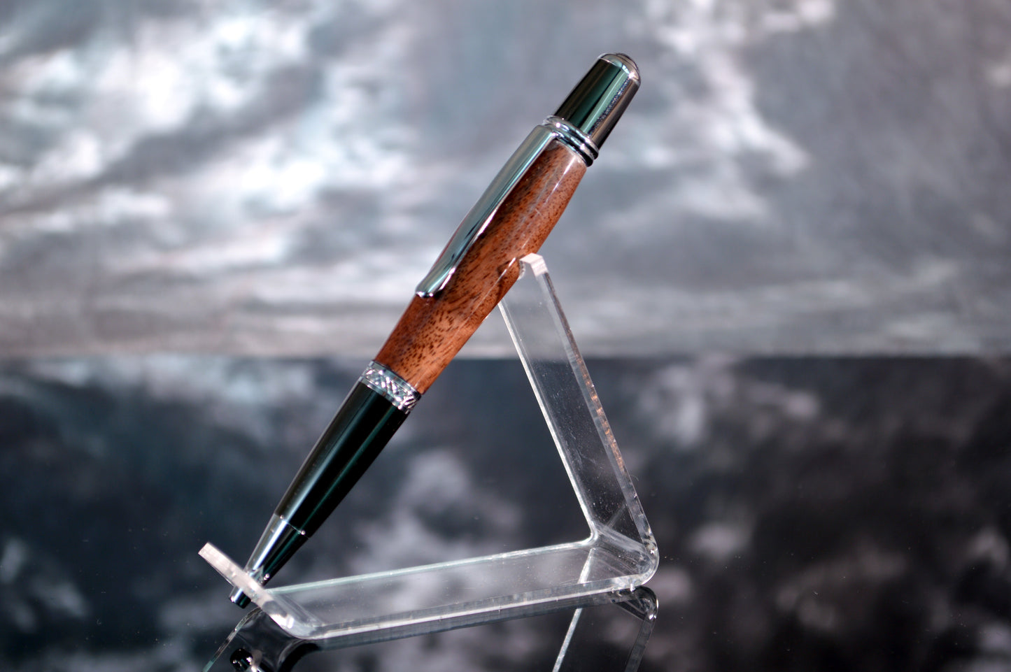 Handcrafted North Georgia Black Walnut Twist Pen | Gunmetal & Chrome Finish | Wood Ballpoint Pen Gift