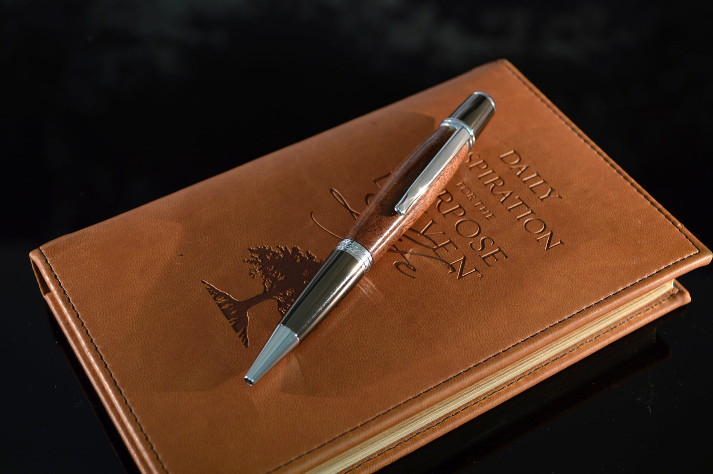 Handcrafted North Georgia Black Walnut Twist Pen | Gunmetal & Chrome Finish | Wood Ballpoint Pen Gift