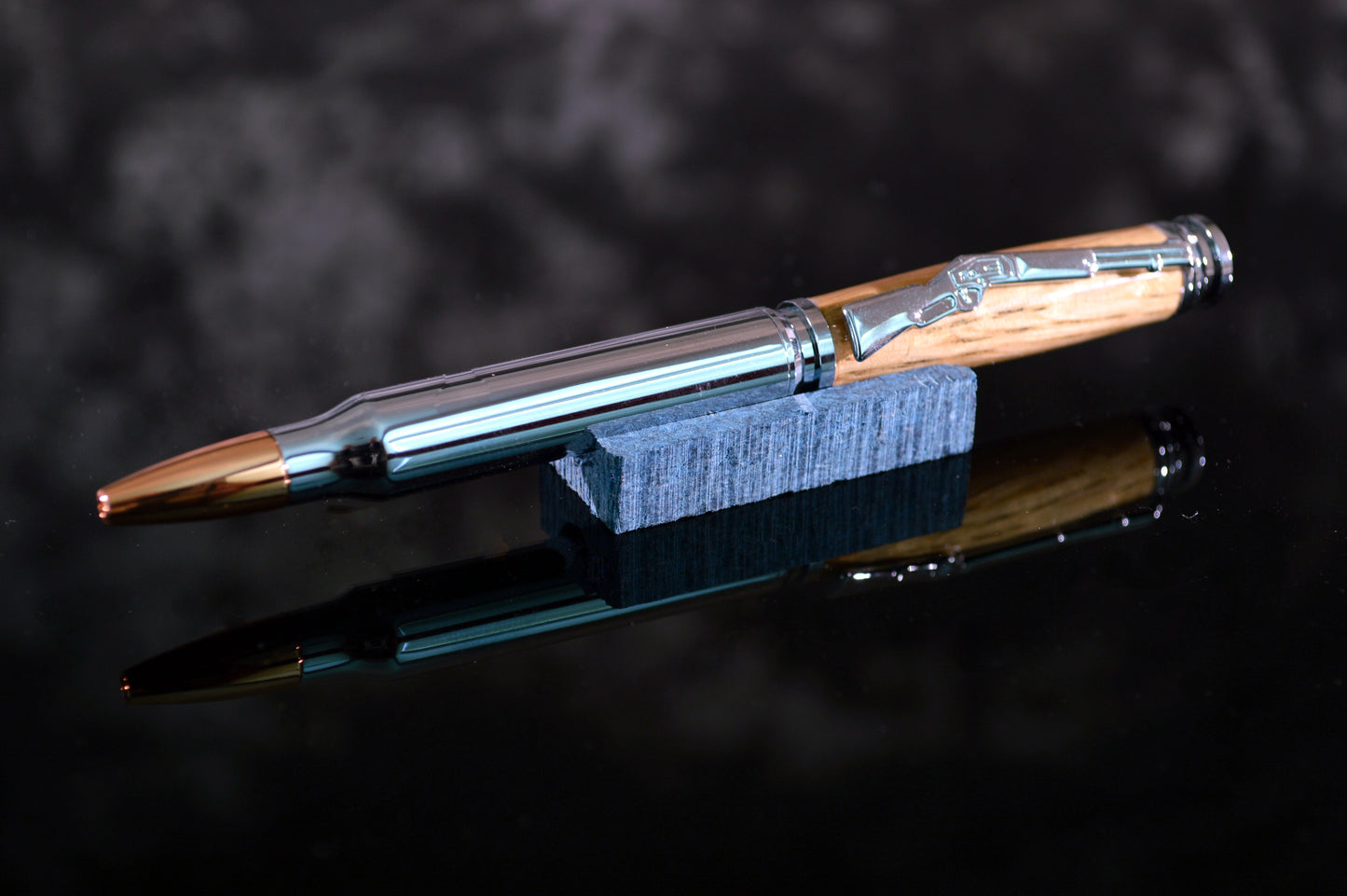 Whiskey Barrel Bullet Twist Pen in Chrome Finish