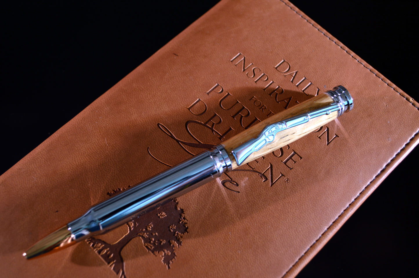 Whiskey Barrel Bullet Twist Pen in Chrome Finish