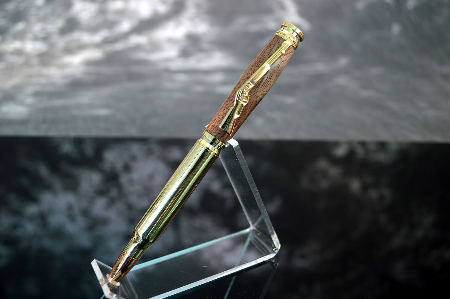 Handcrafted Gold Bullet Twist Pen Made With Walnut From North Georgia
