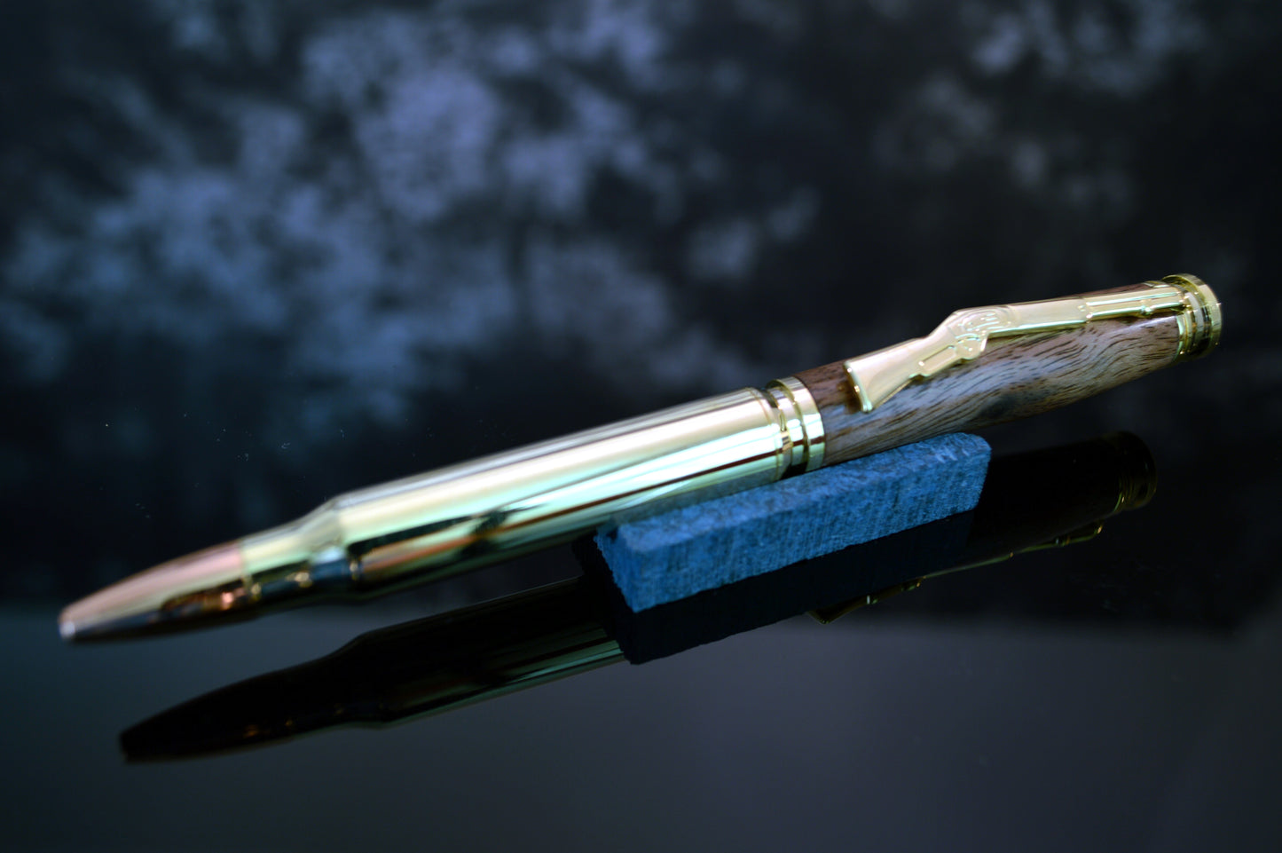 Handcrafted Gold Bullet Twist Pen Made With Walnut From North Georgia