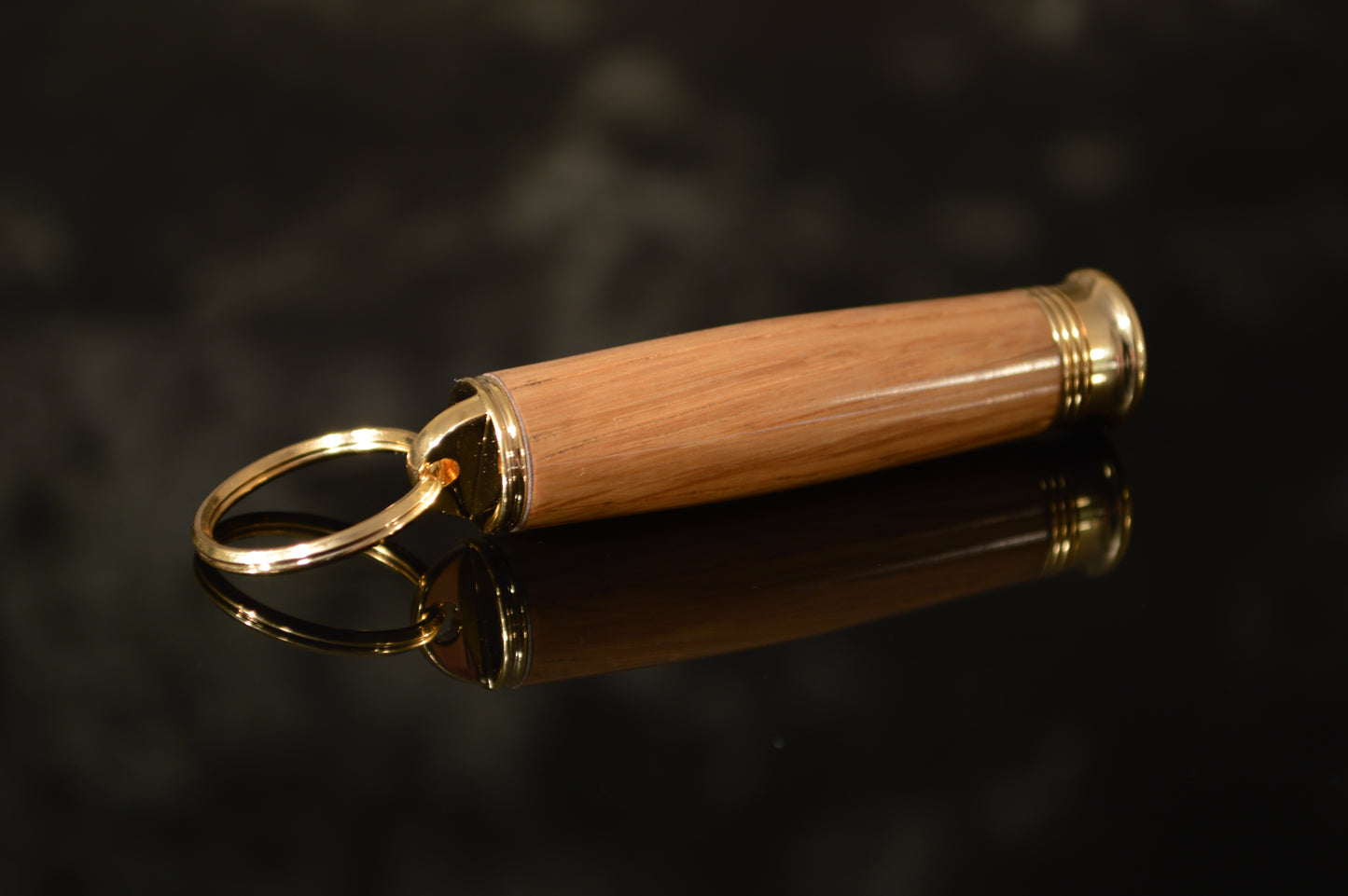 Whiskey Barrel Oak Key Ring and Knife Combo