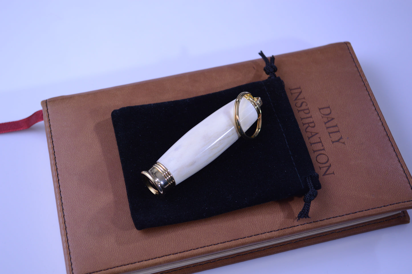 Deer Antler Key Ring / Knife with Velvet Gift Pouch