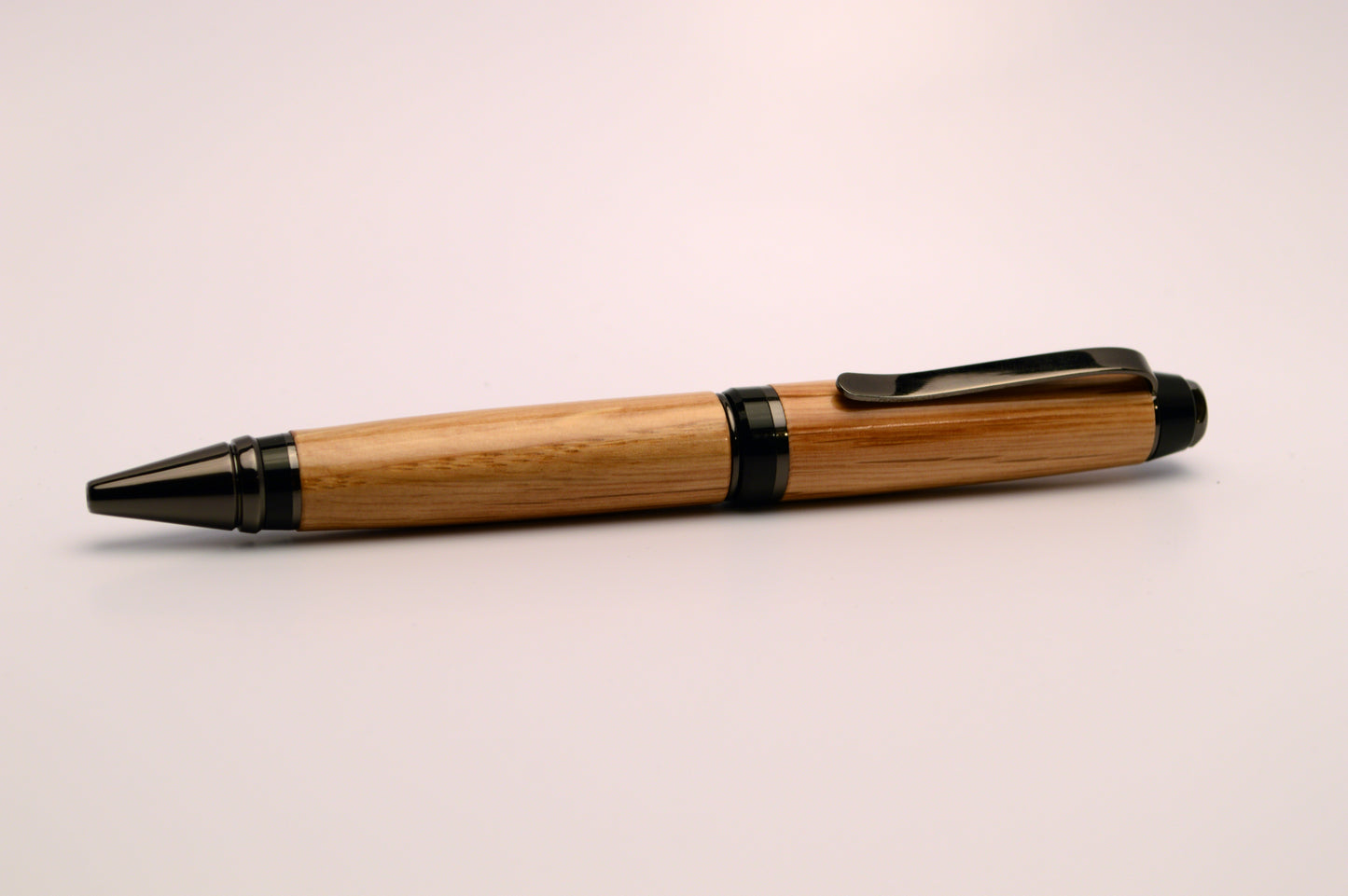 Whiskey Barrel Cigar Style Twist Pen with Gunmetal Finish and Black Trim