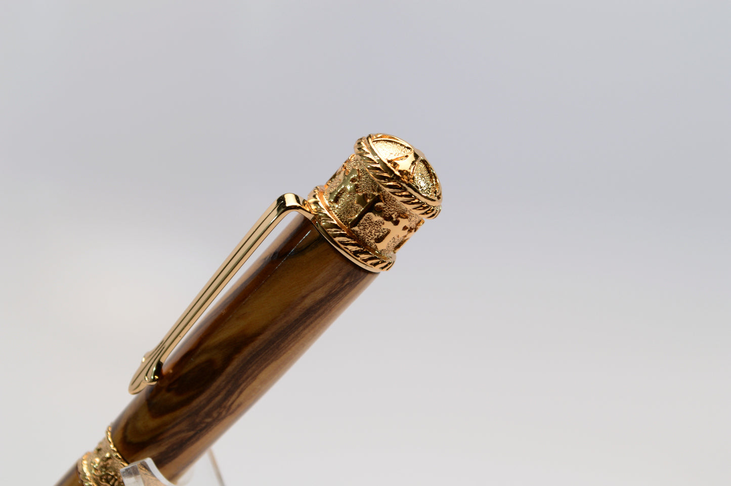 Faith Hope Love Pen Made With Olivewood from the Holy Land With Gold Finish