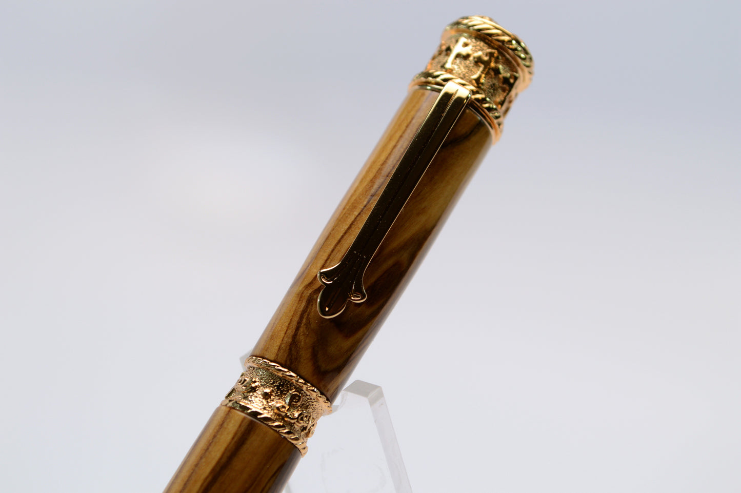 Faith Hope Love Pen Made With Olivewood from the Holy Land With Gold Finish