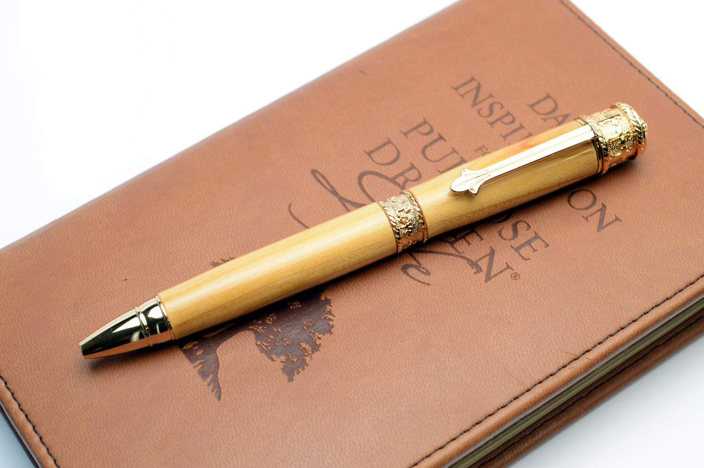 Faith, Hope, And Love Pen in Gold Finish Made With Lebanese Cedar From The Mediterranean