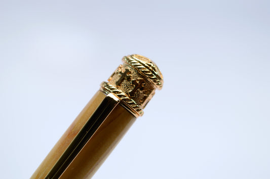 Faith, Hope, And Love Pen in Gold Finish Made With Lebanese Cedar From The Mediterranean