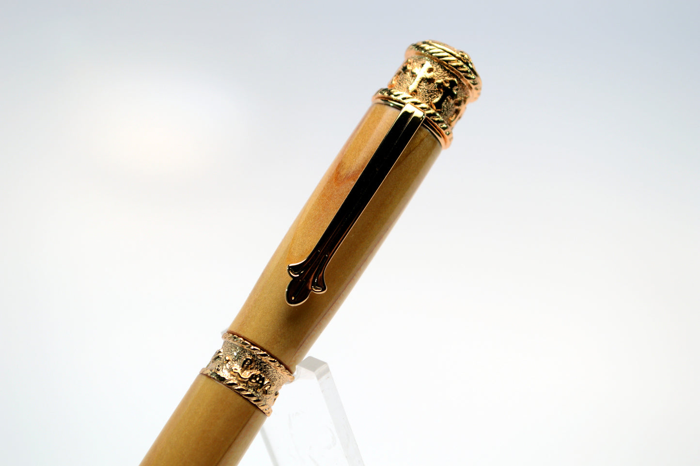 Faith, Hope, And Love Pen in Gold Finish Made With Lebanese Cedar From The Mediterranean