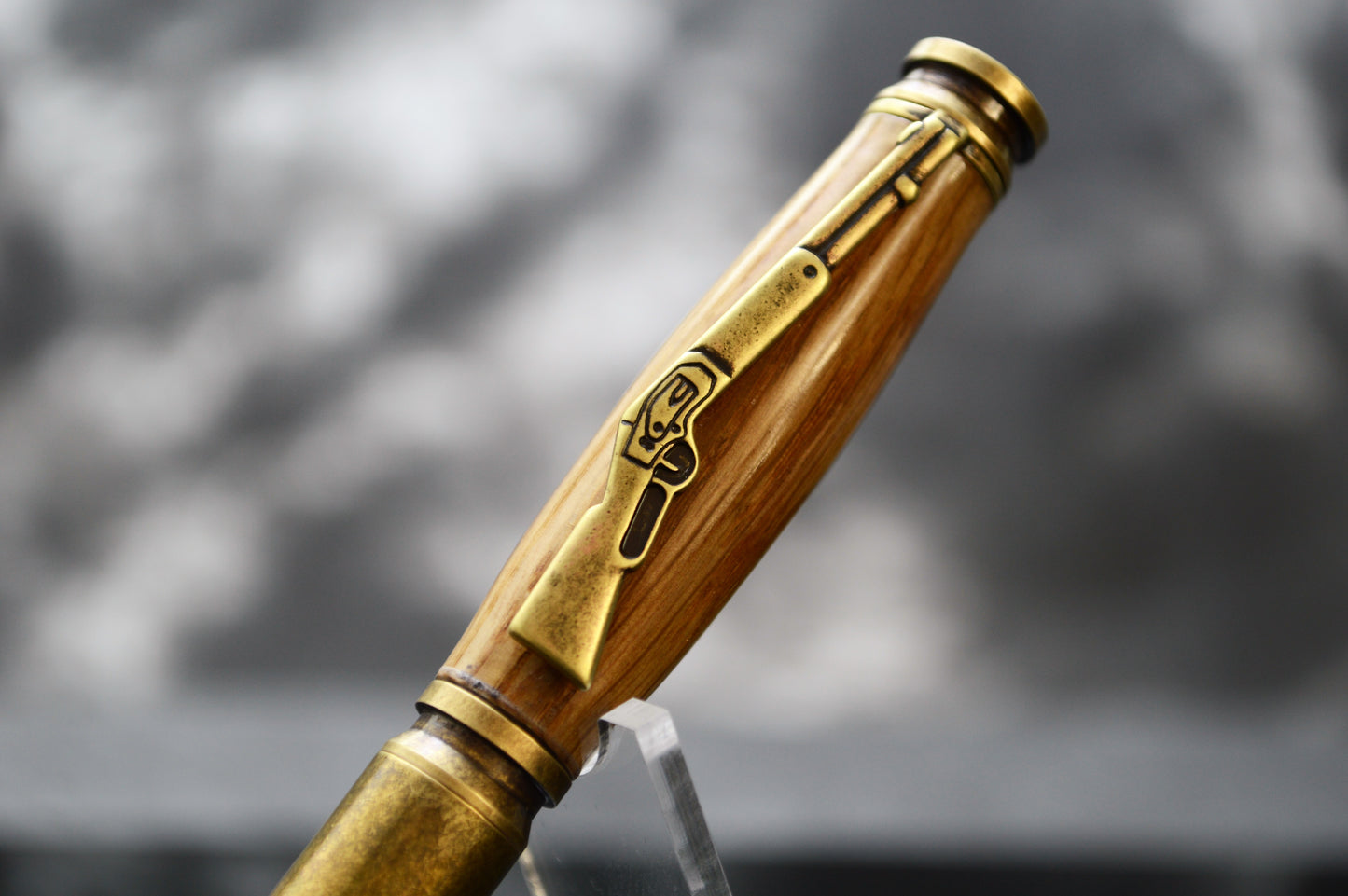 Whiskey Barrel Bullet Twist Pen in Antique Brass Finish