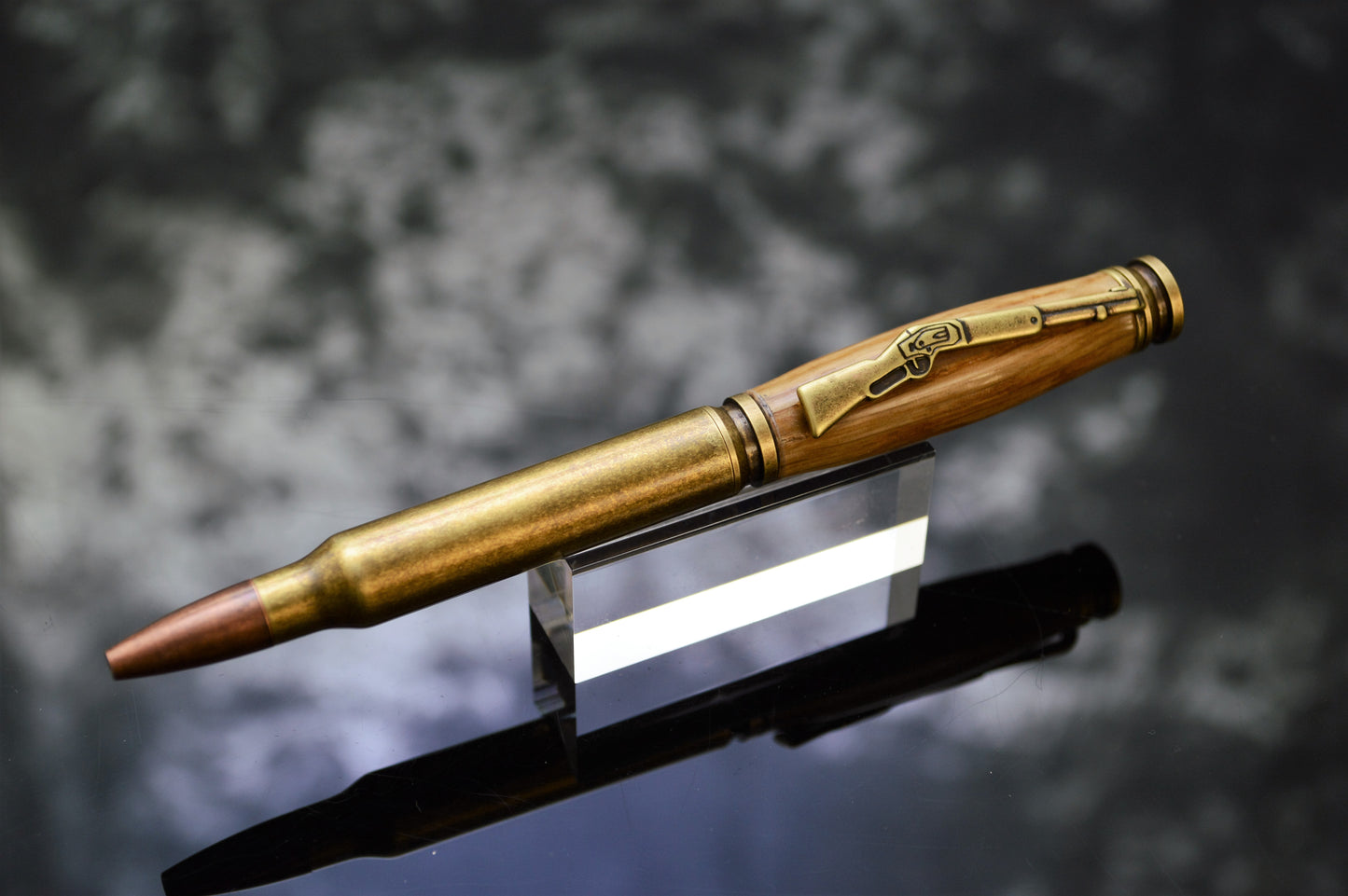 Whiskey Barrel Bullet Twist Pen in Antique Brass Finish