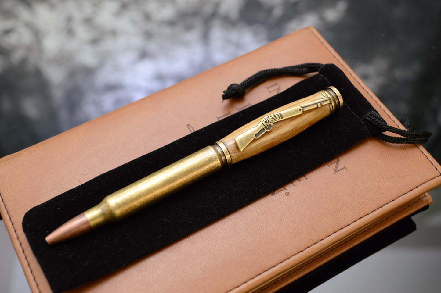 Whiskey Barrel Bullet Twist Pen in Antique Brass Finish