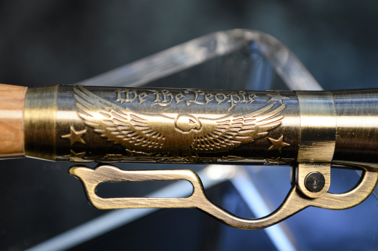 Whiskey Barrel "American Pride" Lever Action Bullet Pen in Antique Brass Finish