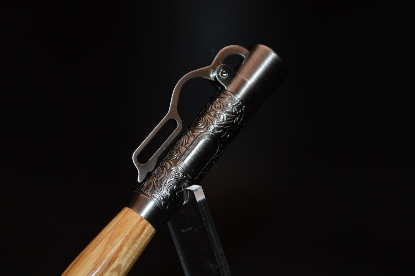 Whiskey Barrel Lever Action Bullet Pen in Antique Silver Finish