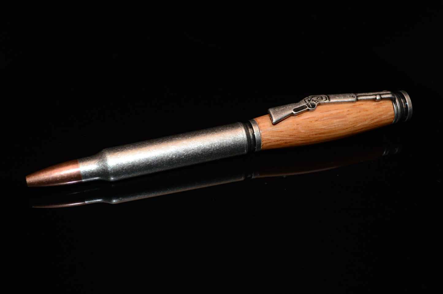 Whiskey Barrel Bullet Twist Pen in Antique Silver Finish