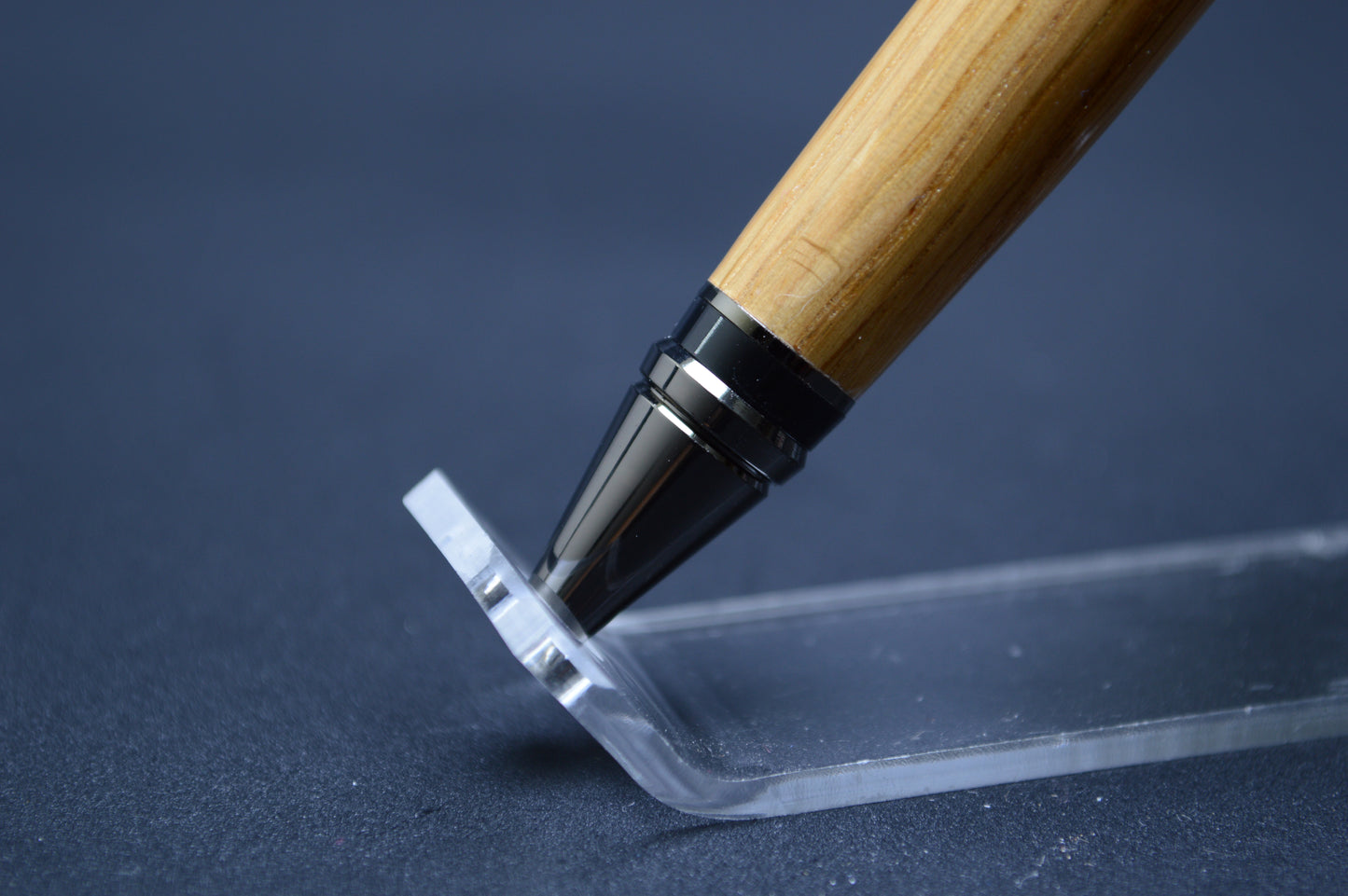 Whiskey Barrel Cigar Style Twist Pen with Gunmetal Finish and Black Trim