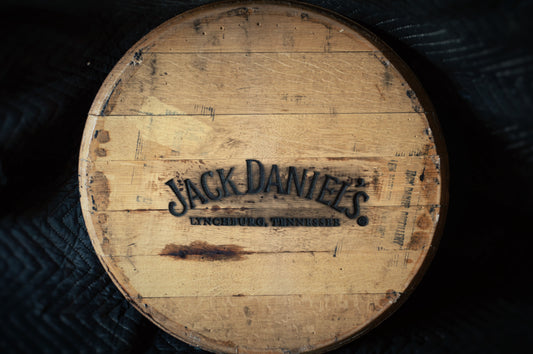 Branded Whiskey Barrel Head From A Used Oak Whiskey Barrel