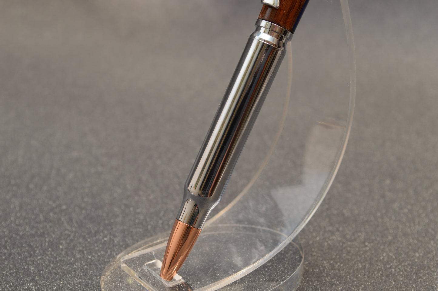 Thin Blue Line Law Enforcement Chrome Bullet Twist Pen in North Georgia Walnut