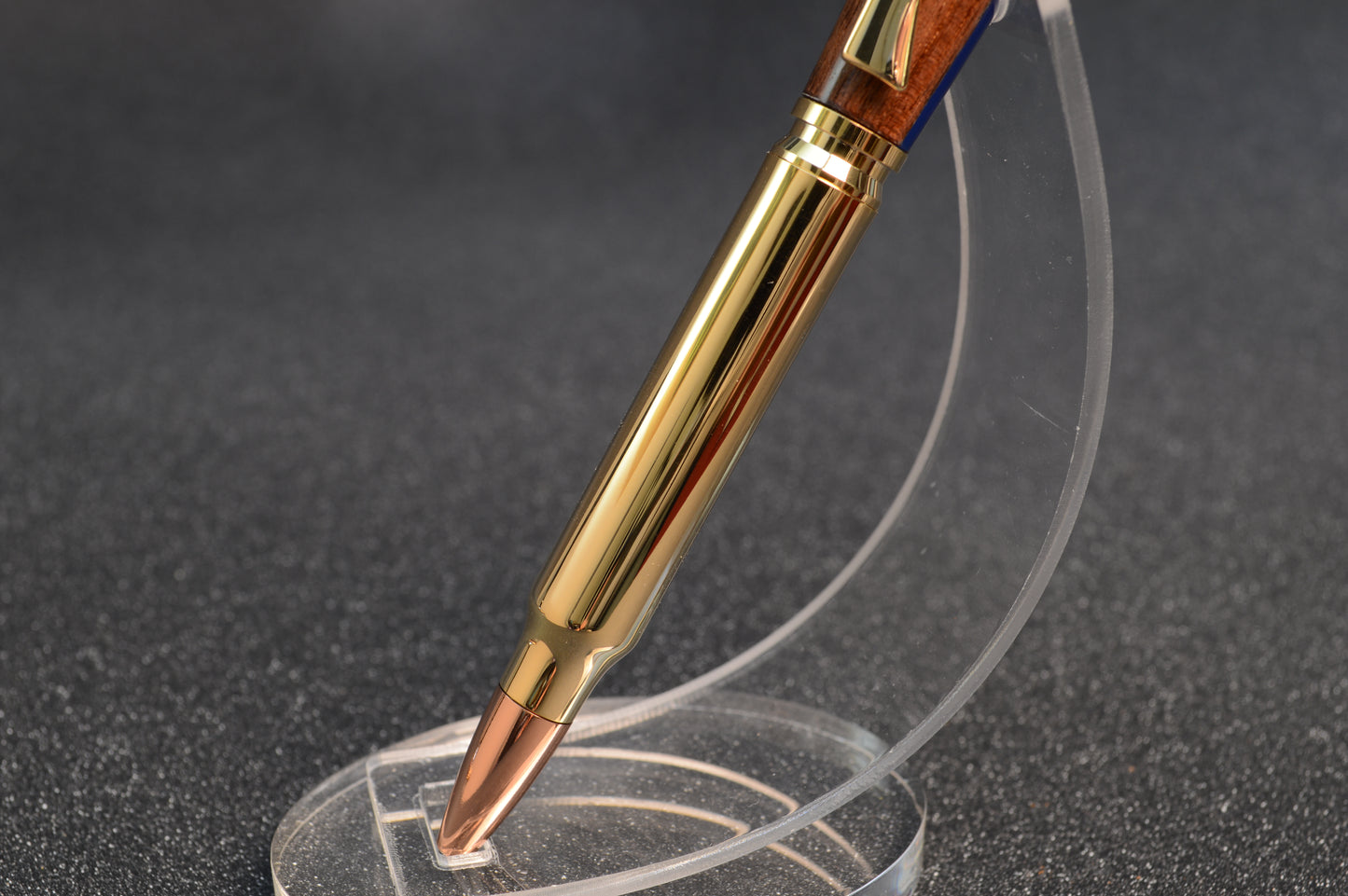 Thin Blue Line Law Enforcement Gold Bullet Twist Pen in North Georgia Walnut