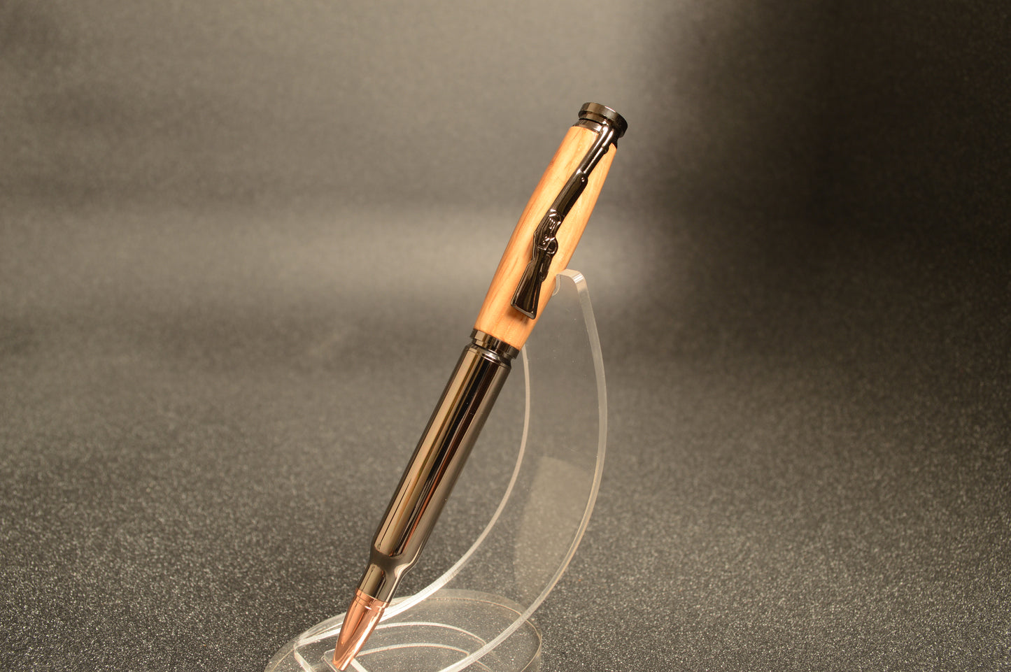 Whiskey Barrel Bullet Twist Pen in Gunmetal Finish