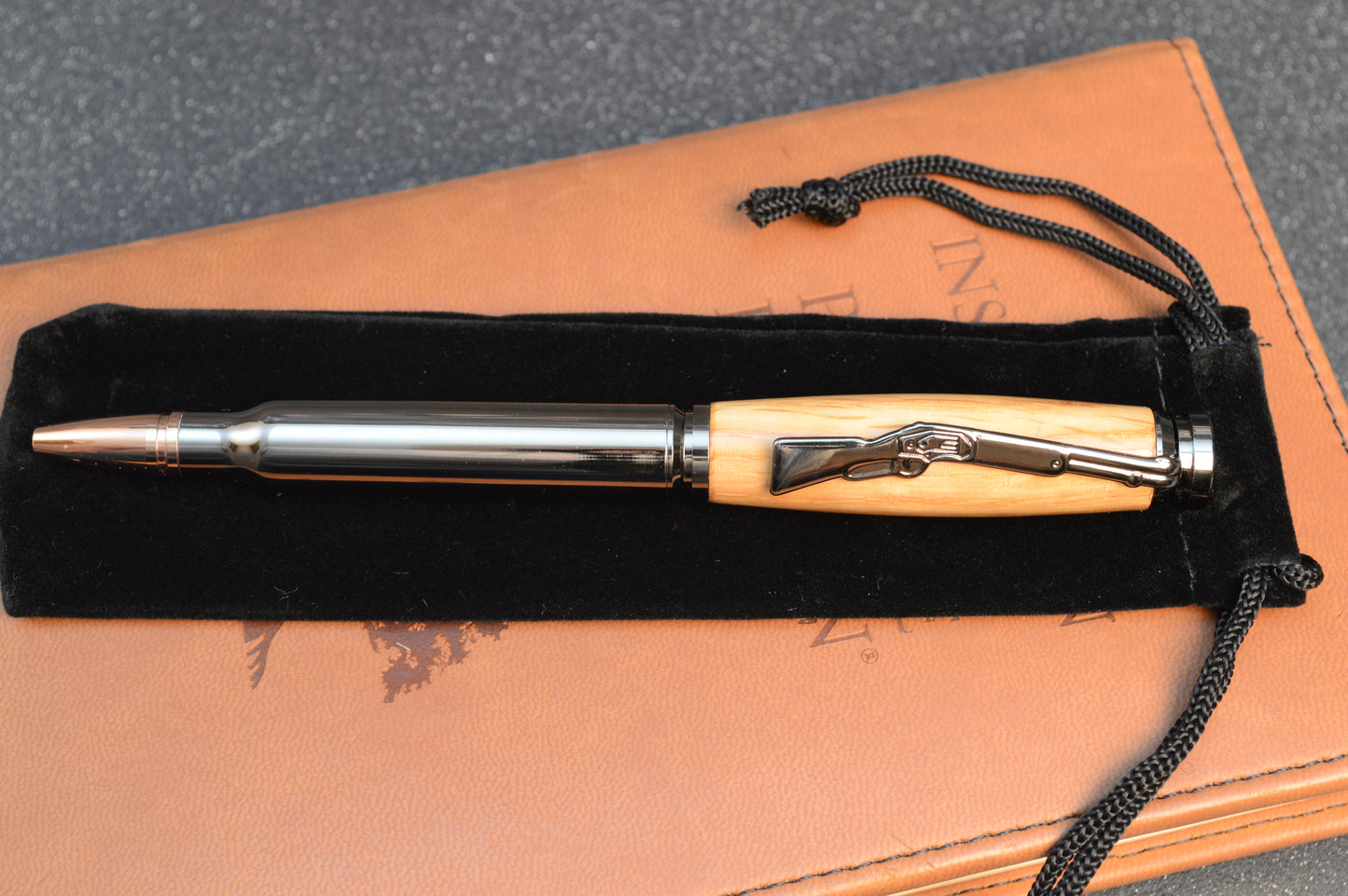 Whiskey Barrel Bullet Twist Pen in Gunmetal Finish