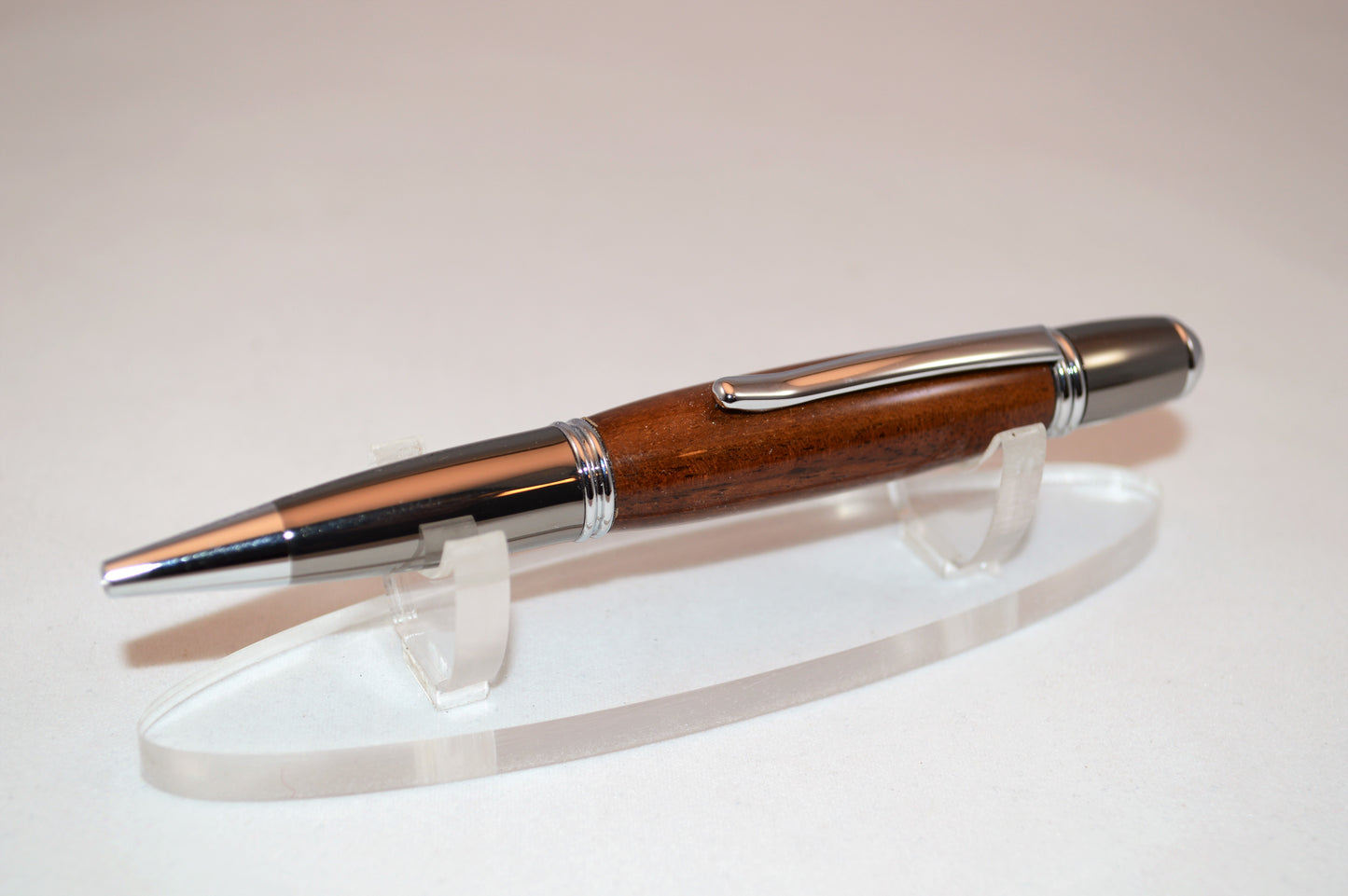 Sinai Desert Shittim (Acacia) Wood Twist Pen - Chrome & Gunmetal Finish