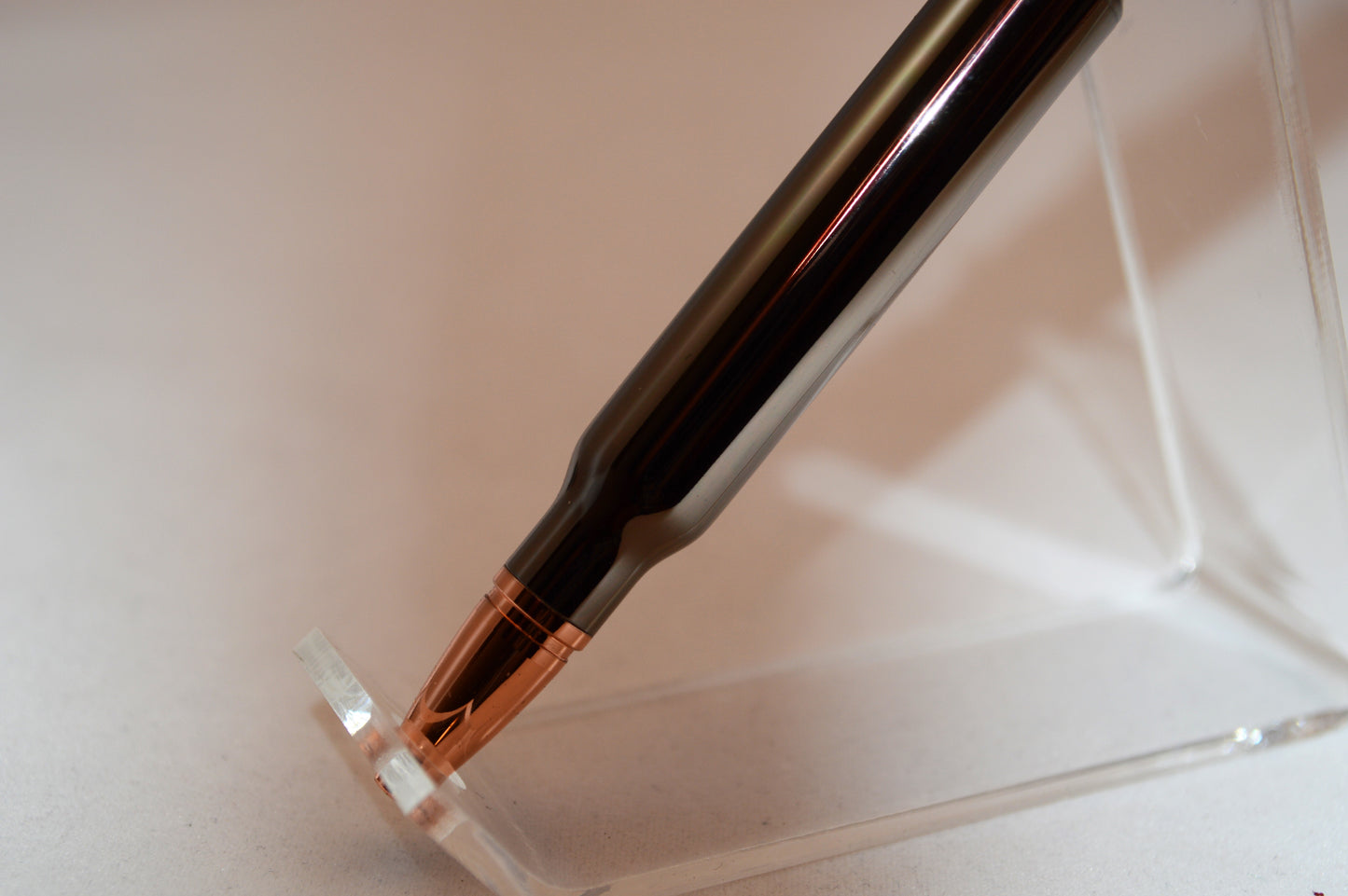Deer Antler Bullet Cartridge Twist Pen  in Gunmetal Finish with Velvet Gift Bag
