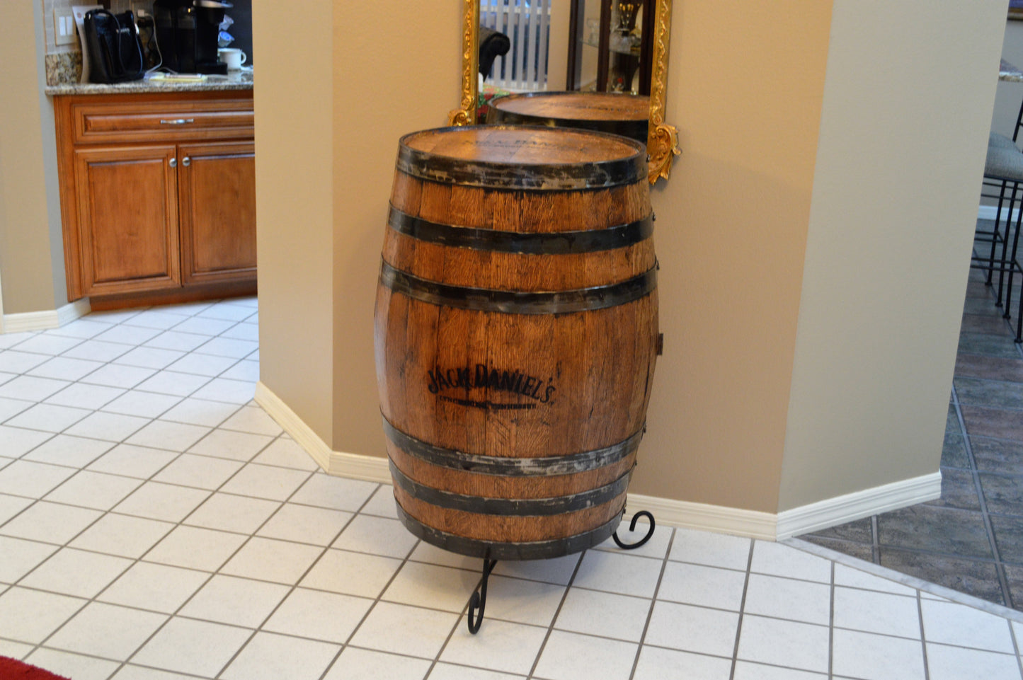 Wrought Iron Stand for Whiskey Barrel or Bourbon Barrel