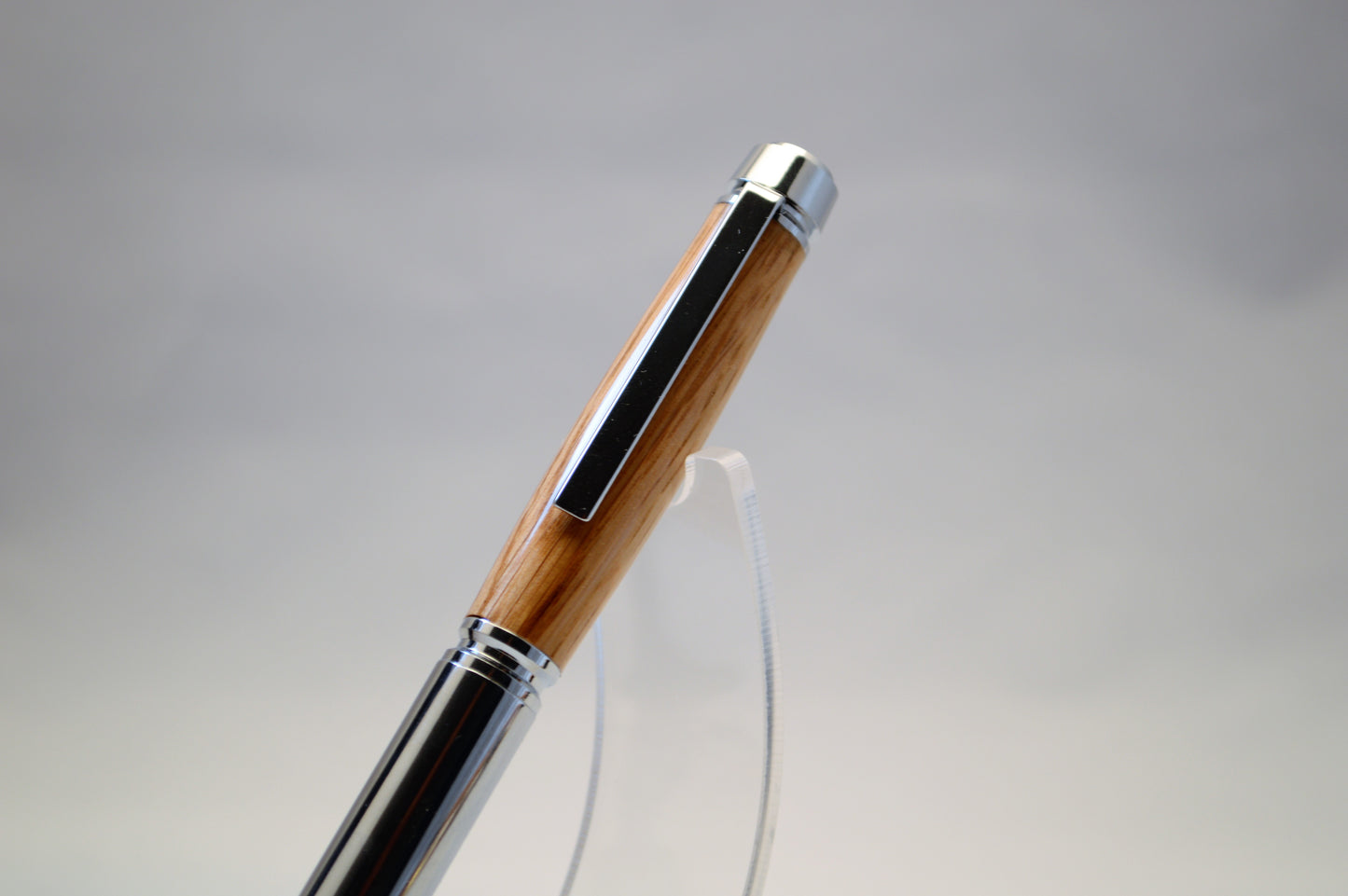 Whiskey Barrel Twist Bullet Pen in Chrome Finish and Plain Clip