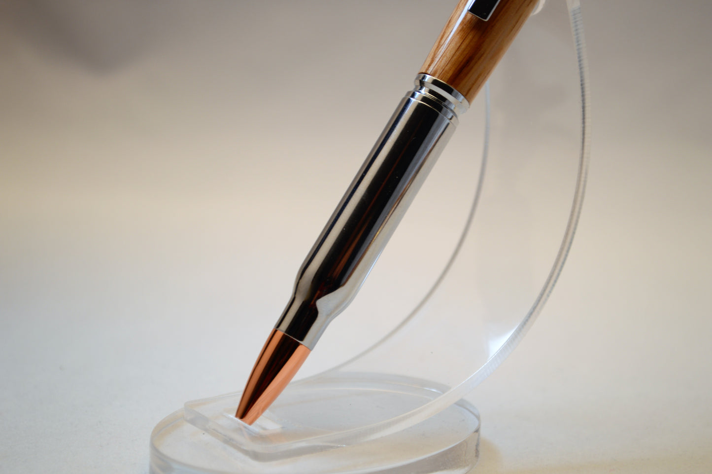 Whiskey Barrel Twist Bullet Pen in Chrome Finish and Plain Clip