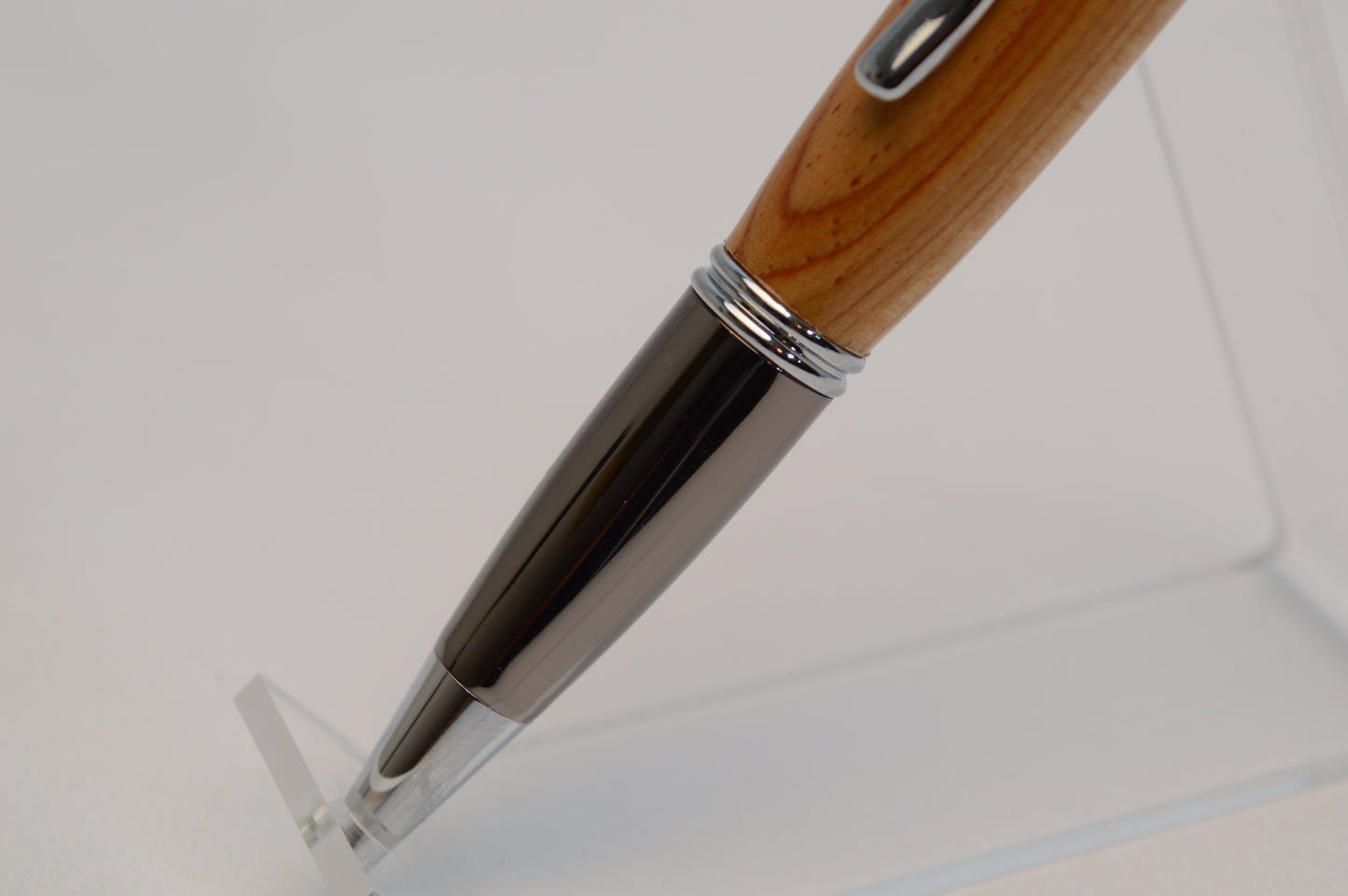 Elegant Twist Pen Made With Lebanese Cedar in Chrome  and Gunmetal Finish