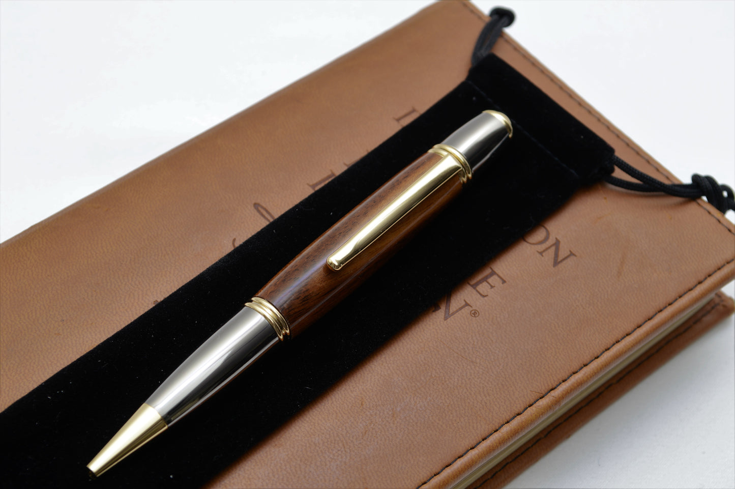 Sinai Desert Shittim (Acacia) Wood Twist Pen - Gold & Gunmetal Finish