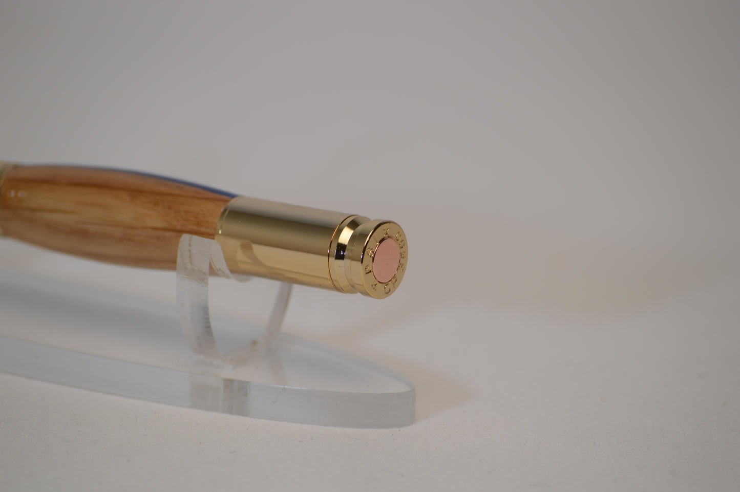 Thin Blue Line  Bullet Letter Opener  in Oak With a  Gold Finish