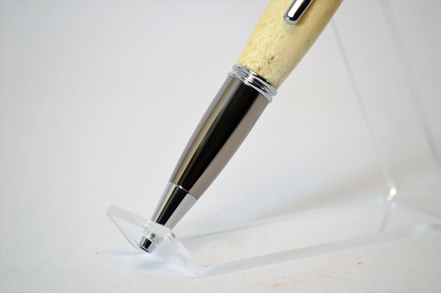 Deer Antler Twist Pen with Gunmetal and Chrome Finish