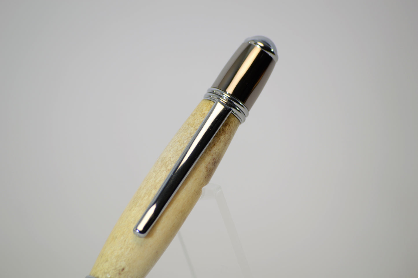 Deer Antler Twist Pen with Gunmetal and Chrome Finish