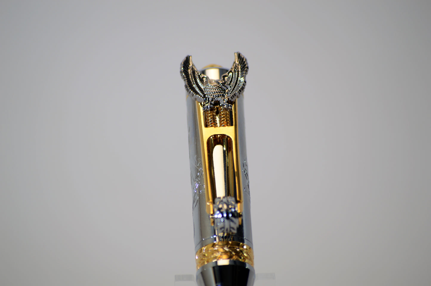 Motorcycle Pen Made with Black and Orange Acrylic with Eagle Clip