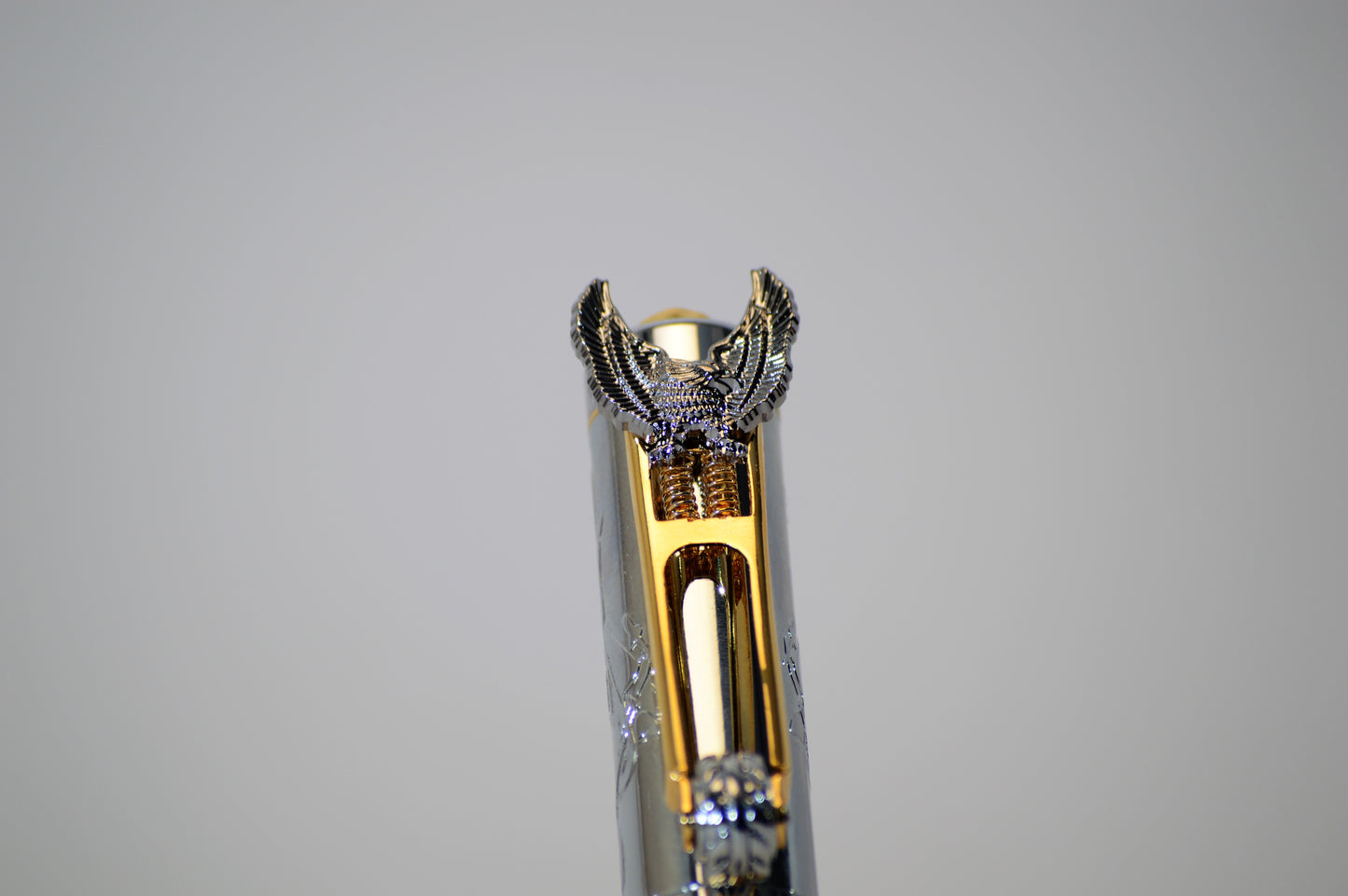 Motorcycle Pen Made with Black and Orange Acrylic with Eagle Clip