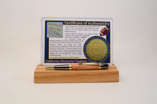 Twist Pen Handcrafted from Wooden Bleachers of California Memorial Stadium, University of California Berkeley
