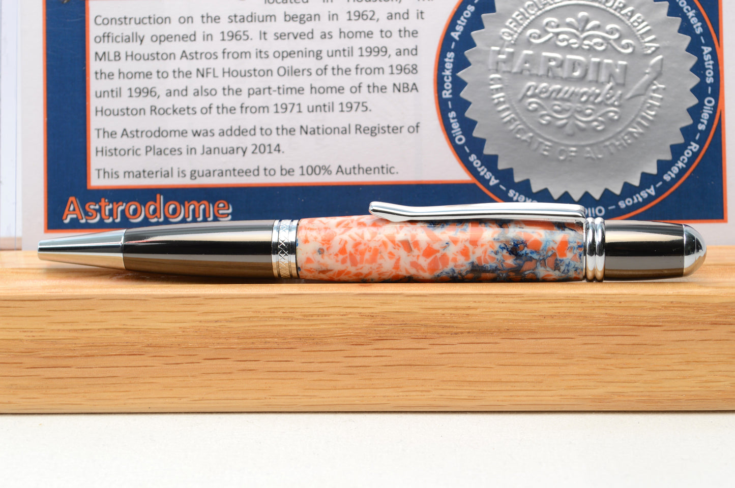 Handcrafted Pen Made From Plastic Stadium Seats of Houston Astros and Houston Oilers Houston Astrodome