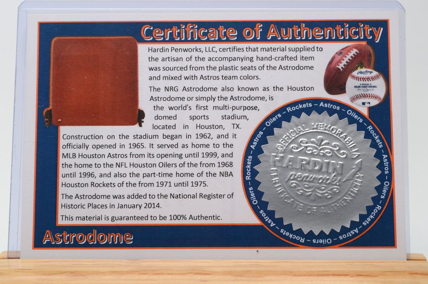 Handcrafted Pen Made From Plastic Stadium Seats of Houston Astros and Houston Oilers Houston Astrodome