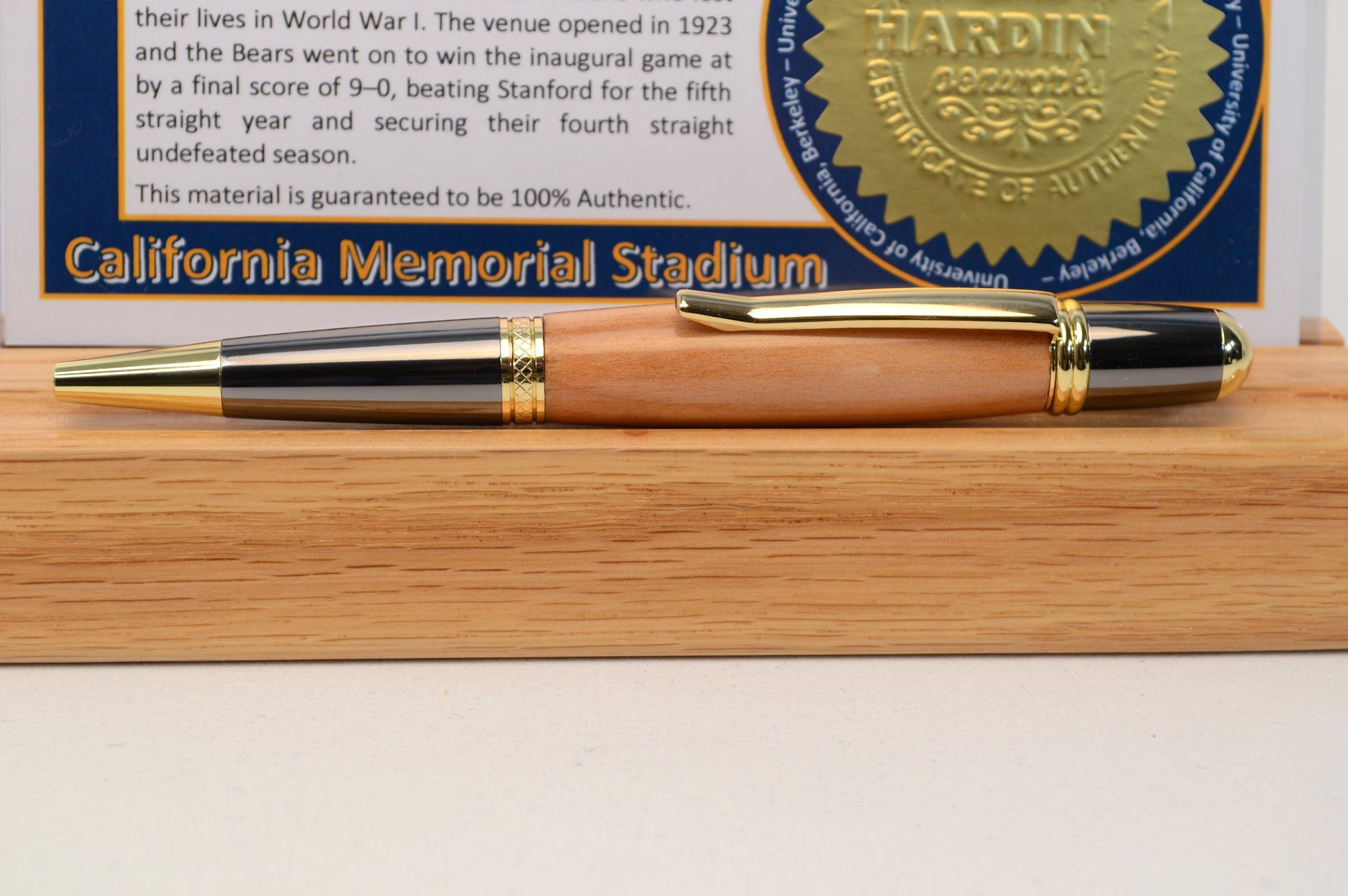 Twist Pen Made From The Wooden Bleachers of California Memorial Stadium - University of California Berkley