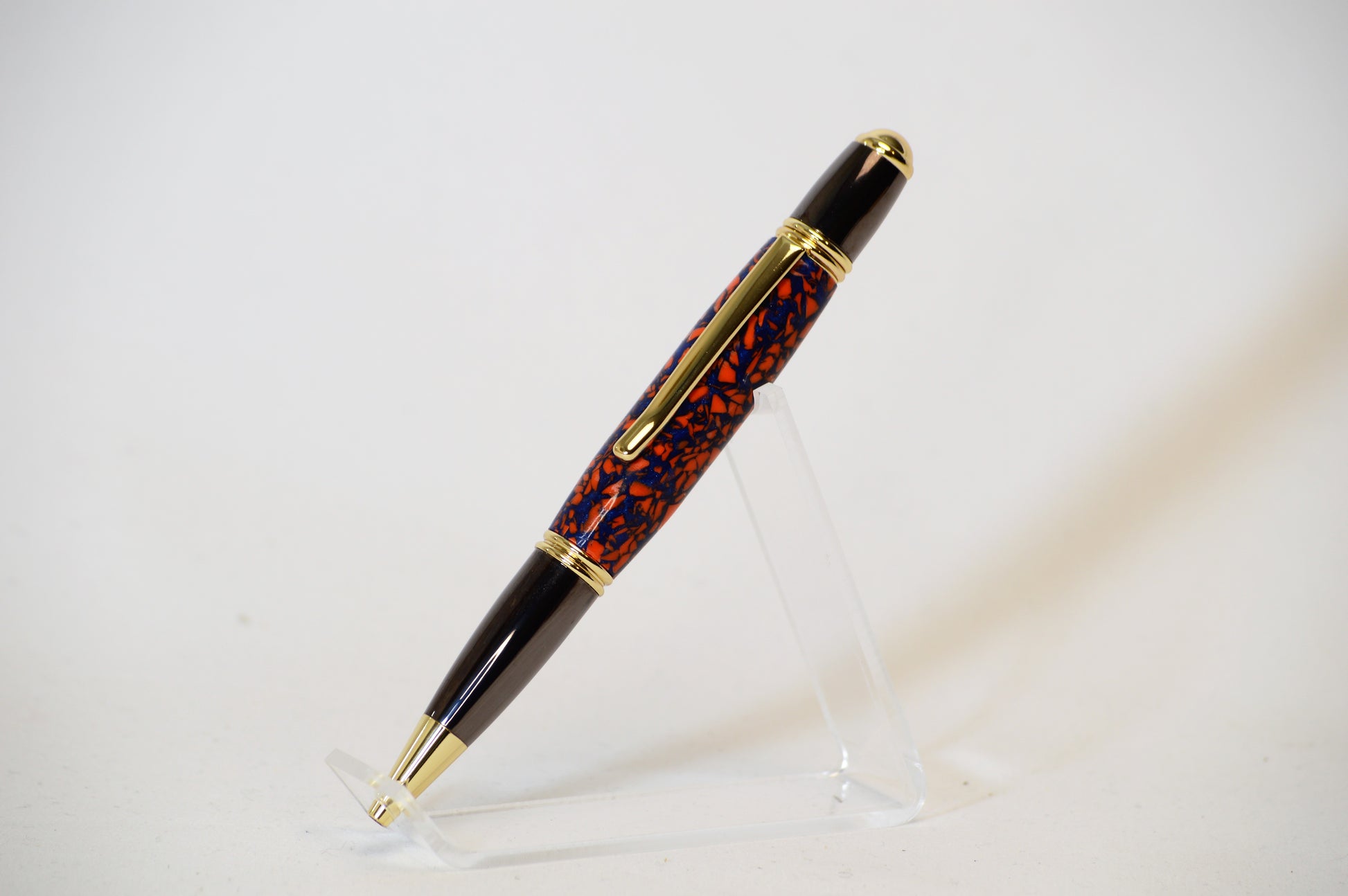 Twist Pen Made From the Plastic Seats of Auburn Arena, Auburn University in Gold and Gunmetal Finish
