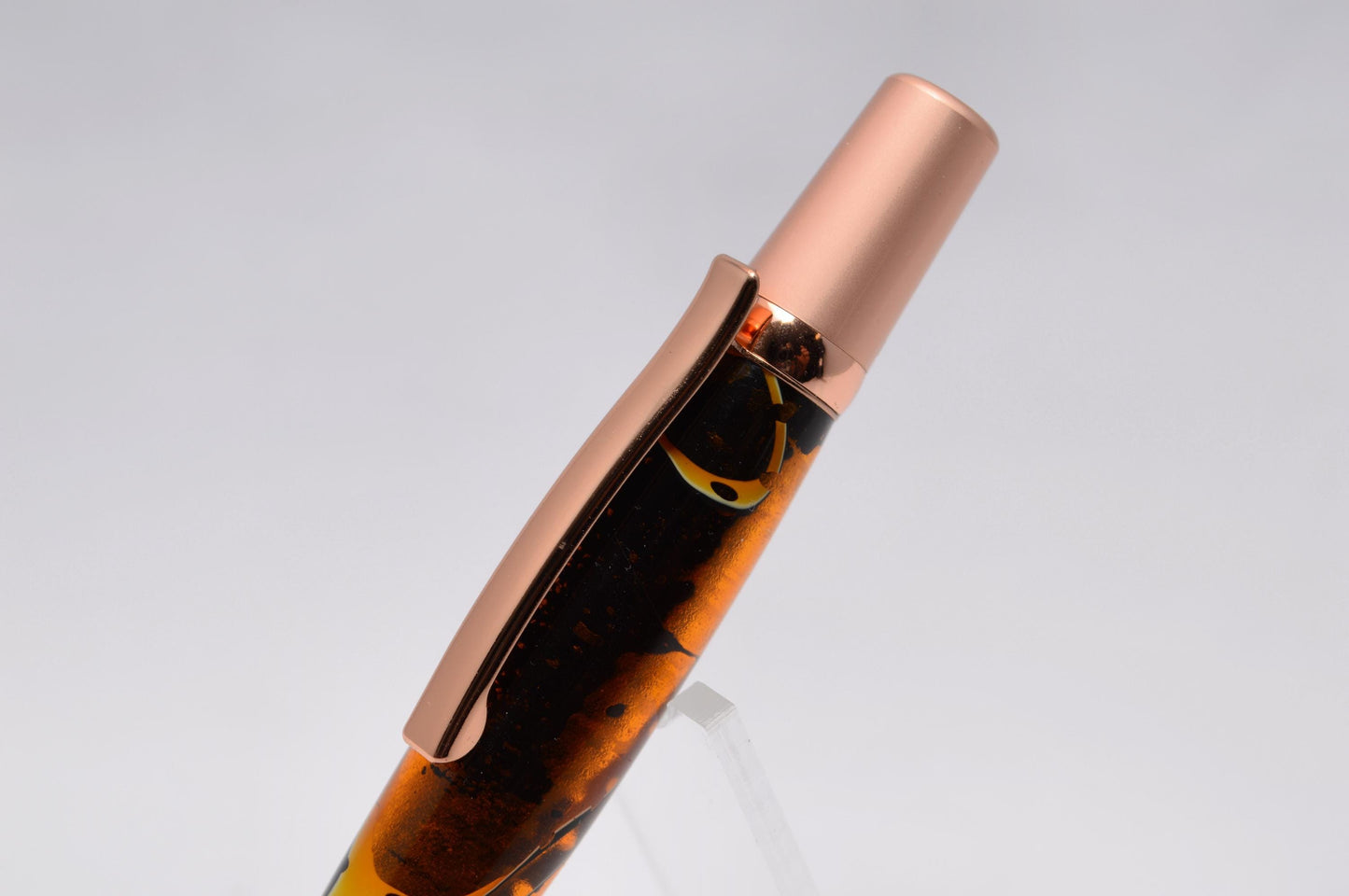Custom Handcrafted Acrylic Twist Pen in Two Tone Copper
