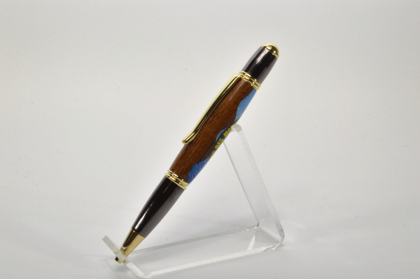 Handcrafted Pen Made with Wood From The USS Des Moines in Gold and Gunmetal Finish